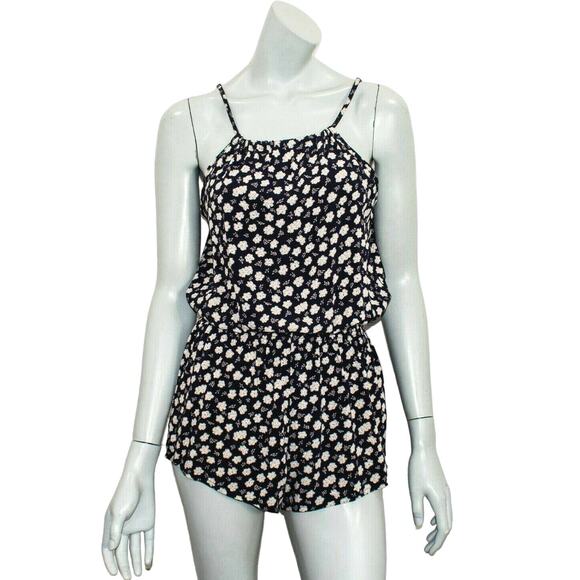 Rails Women's Sleeveless Romper Blue Floral Print Size Small - Picture 1 of 10